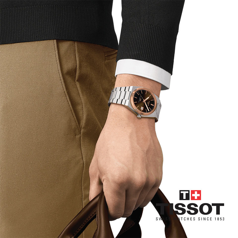 ĐỒNG HỒ NAM TISSOT PRX POWERMATIC 80 18K GOLD BEZEL T931.407.41.291.00 CHÍNH HÃNG